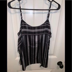 BCBG Black Pinstriped Blouse